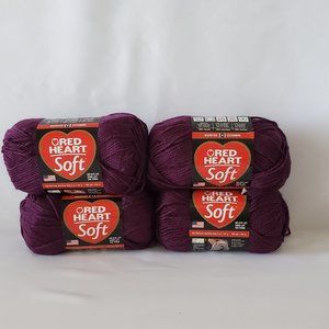 4 New Red Heart Soft- Grape